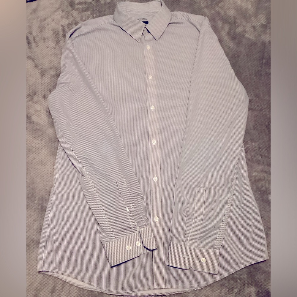 Men’s Striped H&M Slim Fit Easy Iron Button Up